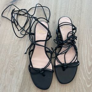 J Crew Leather Lace up sandals 7.5